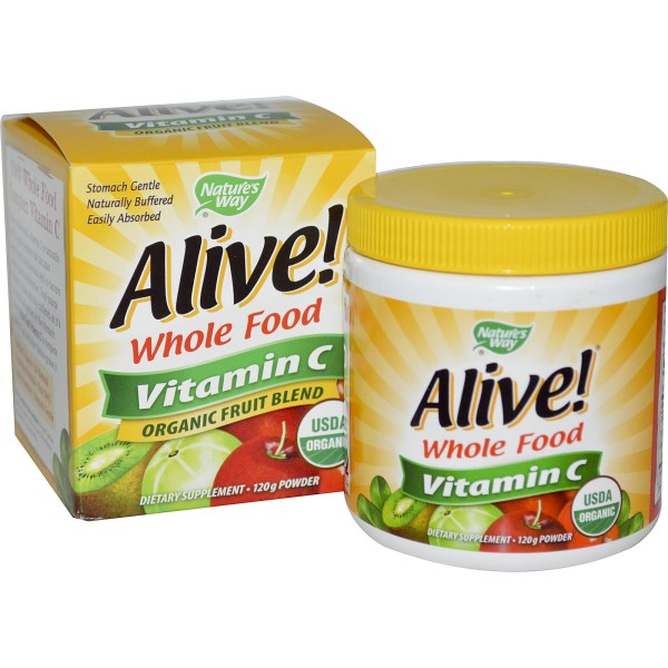 Alive! Whole Food Complex Vitamin C from Nature's Way is made with 100% USDA Organic Fruit!.